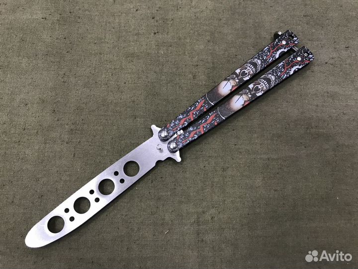 Нож бабочка тренировочный Череп