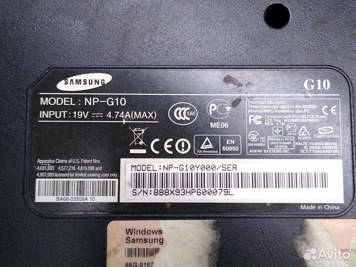 Недобук samsung np-g10