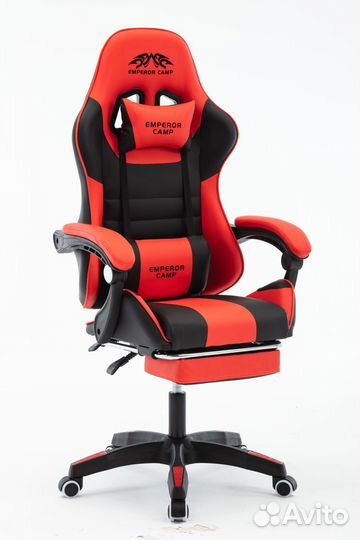 Игровое кресло черно-красное без подставки