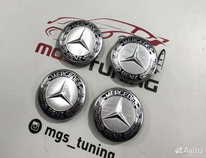 Колпачки в ступицу Mercedes Classic черные 4 шт