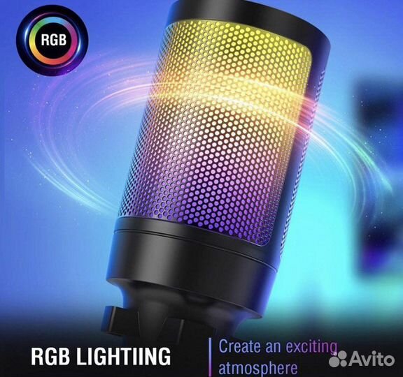 Новый Микрофон fifine ampligame a6v черн/бел/розов