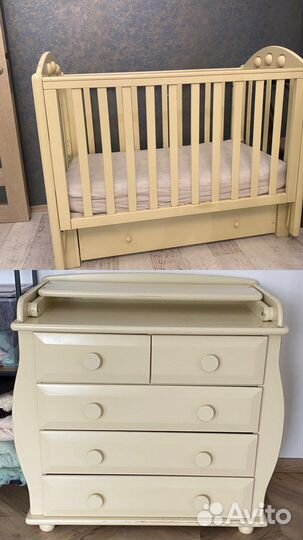 Детская кровать и пеленальный комод