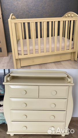 Детская кровать и пеленальный комод