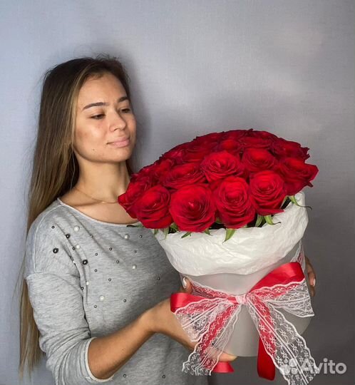 Эквадор 51 роза 25 роз 101 роза 60 см доставка