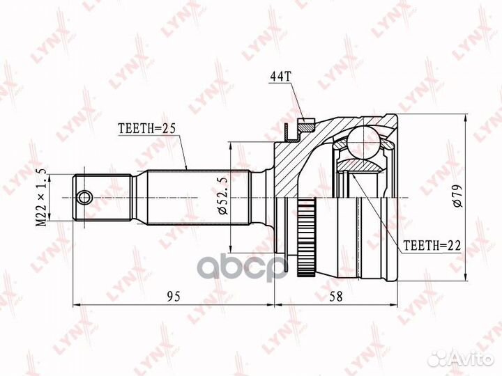 Шрус наружный перед прав/лев CO3601A lynxauto