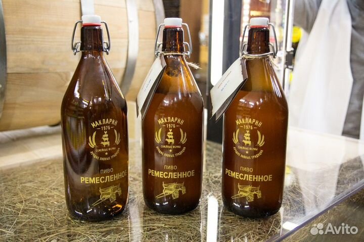 Литровые бутылки с бугельной пробкой