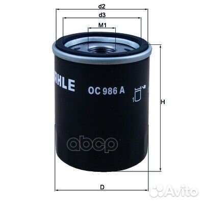 Фильтр масляный OC986A Mahle/Knecht