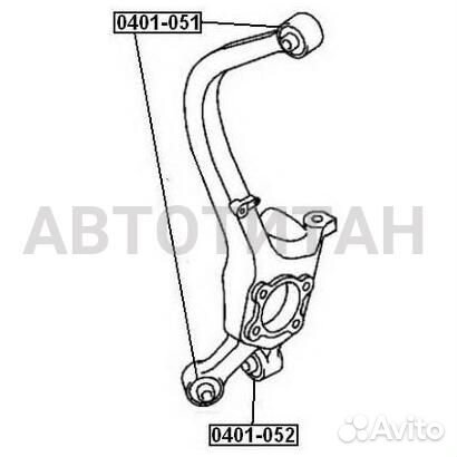 Сайлентблок цапфы зад прав/лев mitsubishi/ galant