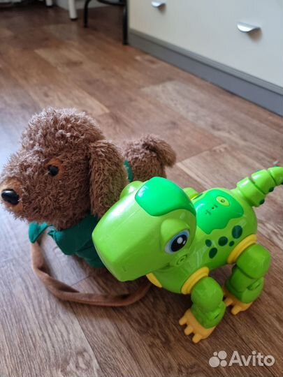 Динозавар и щенок игрушки интерактивные