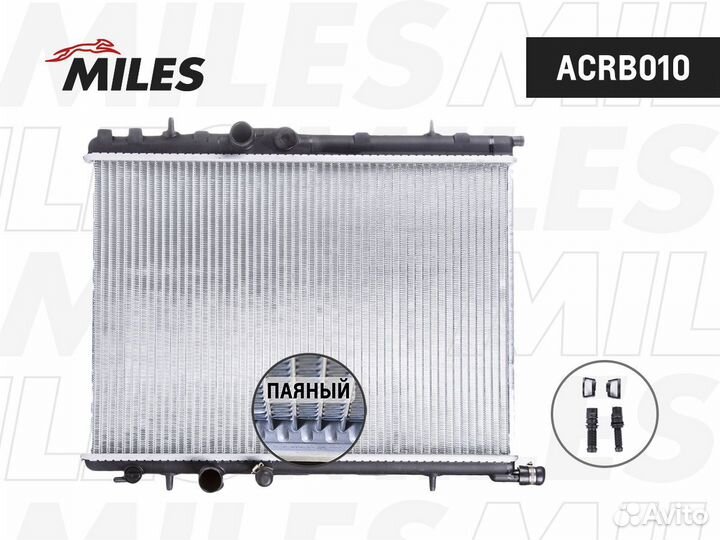Радиатор miles acrb010 peugeot 206 1.1-1.6 02
