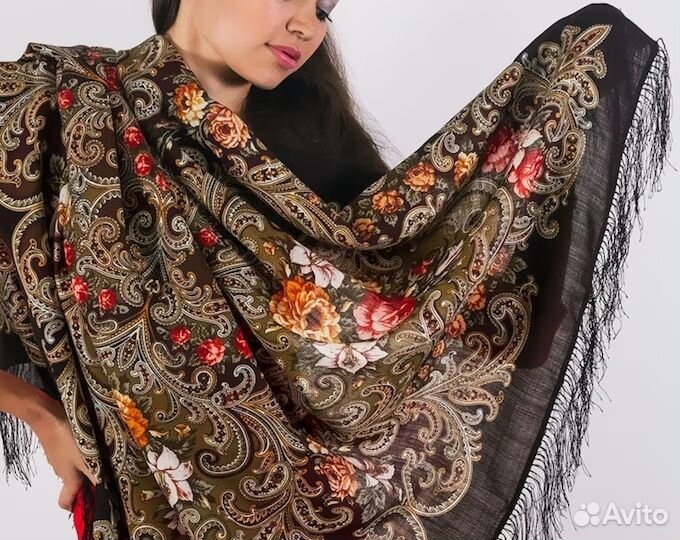 Б/у шерстяные Павловопосадские платки/шаль