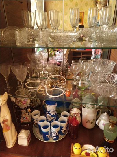 Бокалы, фужеры, набор кувшин и стаканы