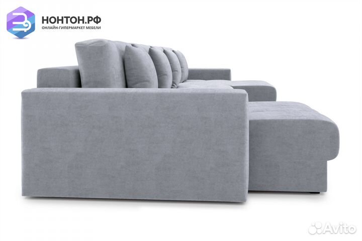 Диван п-образный тик-так Монарх М2О2 серый