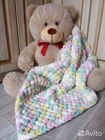 Плед детский плюшевый с 70х85см по 85х85 см
