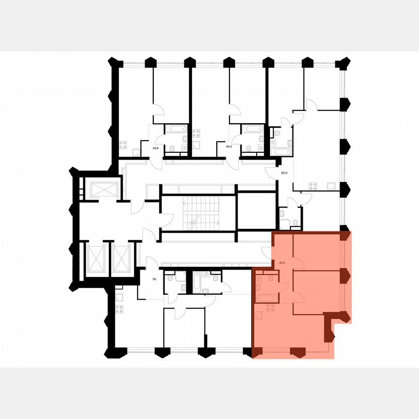 2-к. квартира, 46,8 м², 24/25 эт.