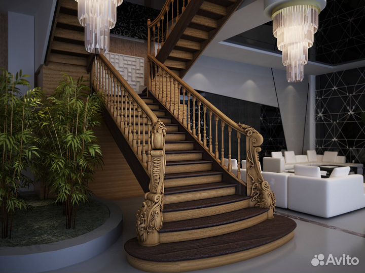 Лестница железная с деревянными ступенями