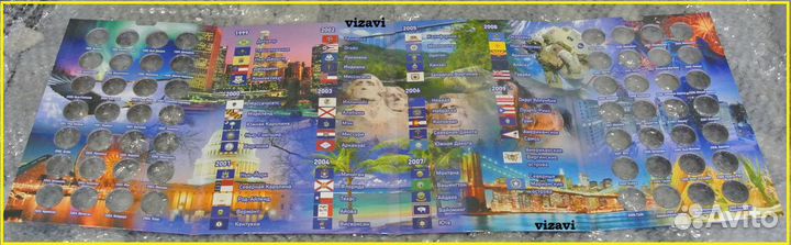 Альбом для монет США, Штаты и территории