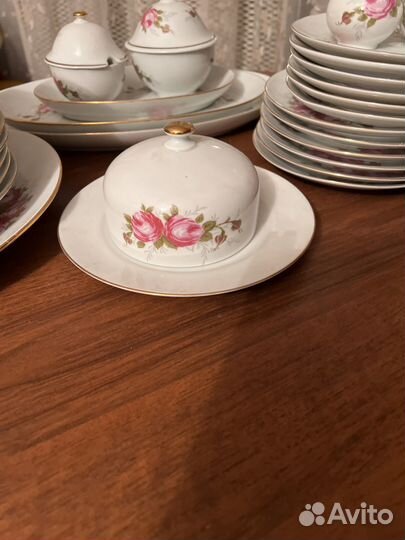 Сервиз столовый роза ГДР на 6 персон