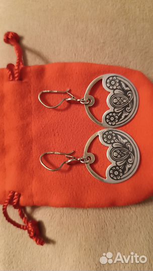 Серьги серебро 925,Северная чернь, СССР