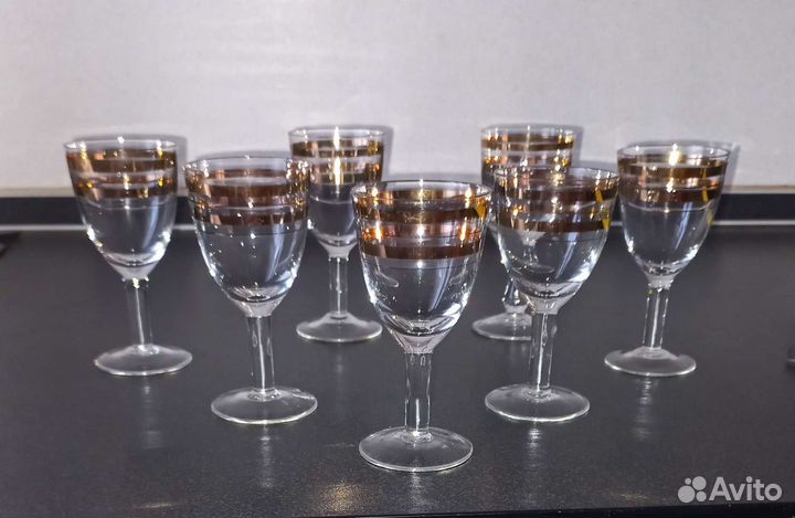 Цветное стекло СССР и Богемия Фужеры рюмки