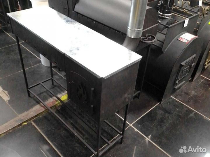 Мангал с печкой под казан