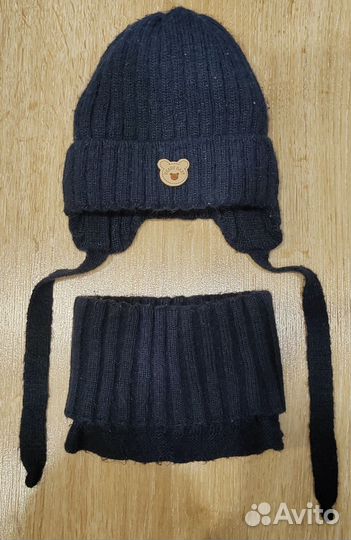 Комплект шапка и шарф для мальчика зима