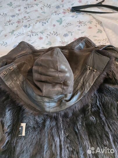 Дубленка натуральная женская 42 44 с капюшоном