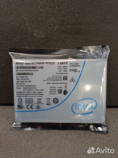 SSD Intel DC P4610 (ssdpe2KE076T8) 7.6 Тб, 2.5