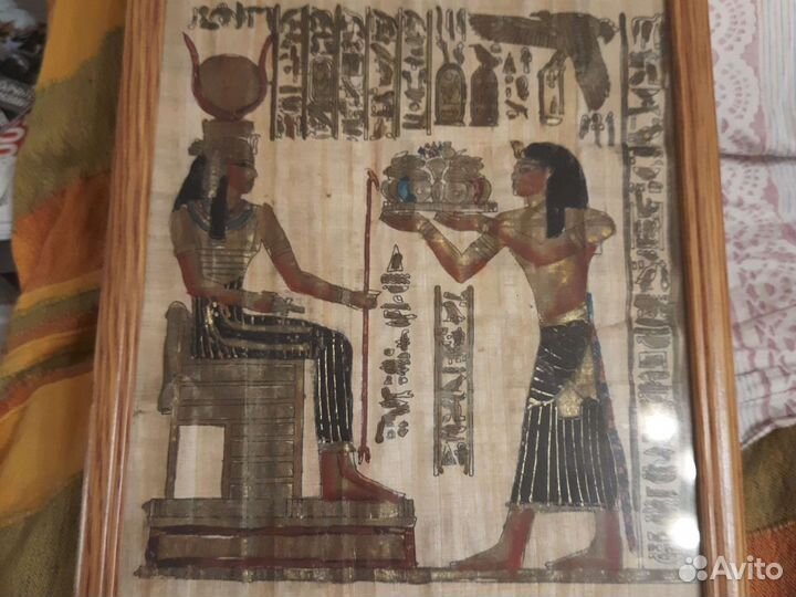 Картина на папирусе в раме