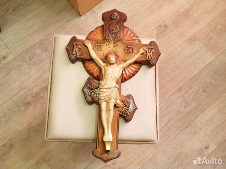 Икона Освещена 49,29см Крест настенный