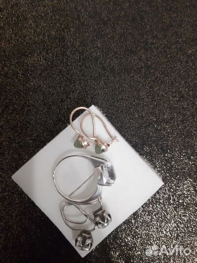 Серьги разные Бронь с александритом