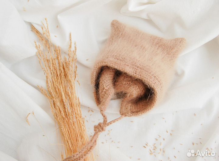 Шапка кошечка ручная работа