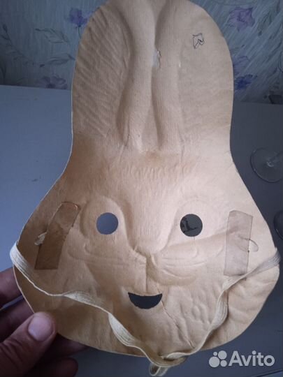 Маска Зайка. СССР, детская, картон. Торг