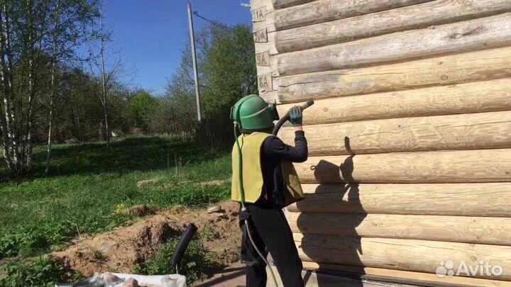 Шлифовка сруба за 1 день