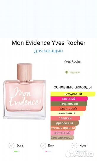 Парфюмерная вода от Yves Rocher