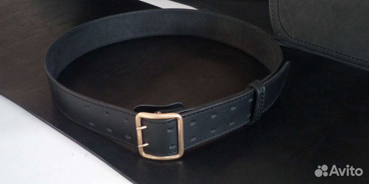 Пряжка 5 см шириной, Ремень солдатский кожаный