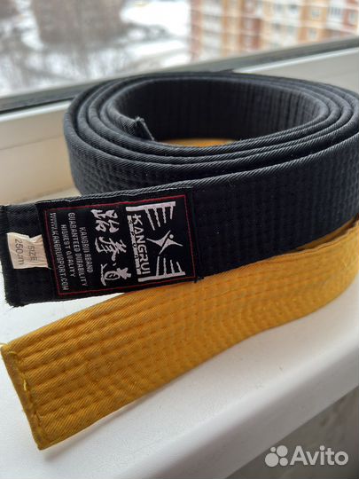 Черный / желтый пояс для тхэквондо / кикбоксинга