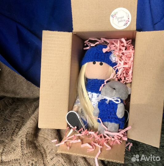 Кукла с мишкой для подарка