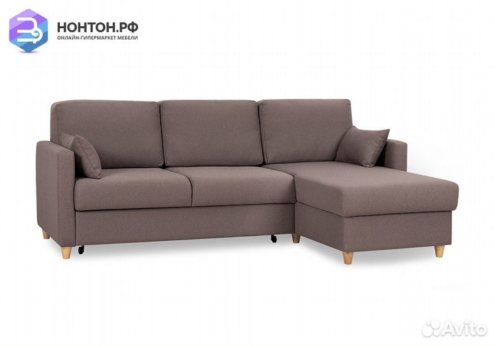 Диван угловой дельфин Дилан коричневый