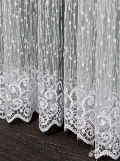 Тюль 400*260 турецкая сетка с вышивкой