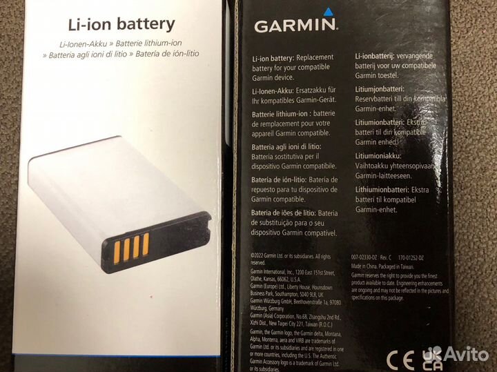 Аккумулятор Garmin для Alpha, Montana,Virb