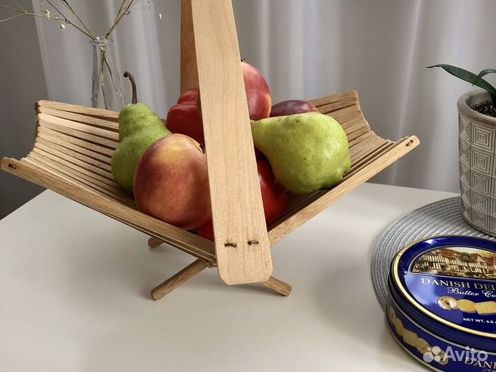 Винтажная ваза для фруктов деревянная СССР