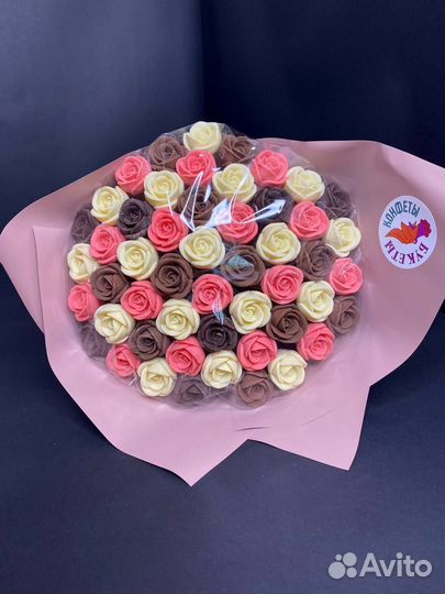 Розы из Бельгийского Шоколада - 51 шт в Букете