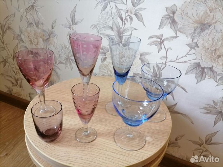 Фужеры цветное стекло