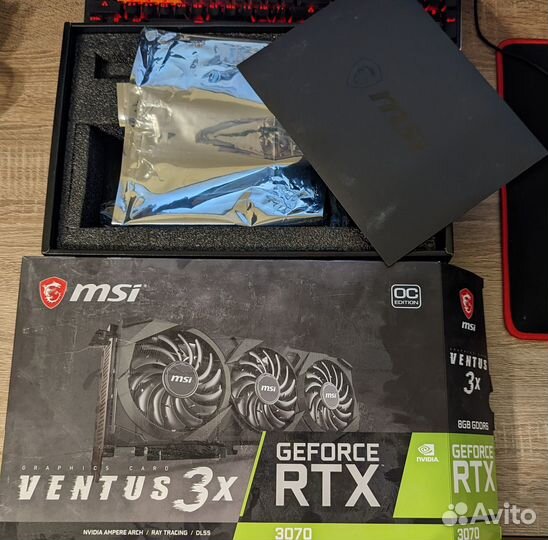 Видеокарта MSI RTX 3070 Ventus 3x OC (на гарантии)