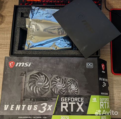 Видеокарта MSI RTX 3070 Ventus 3x OC (на гарантии)