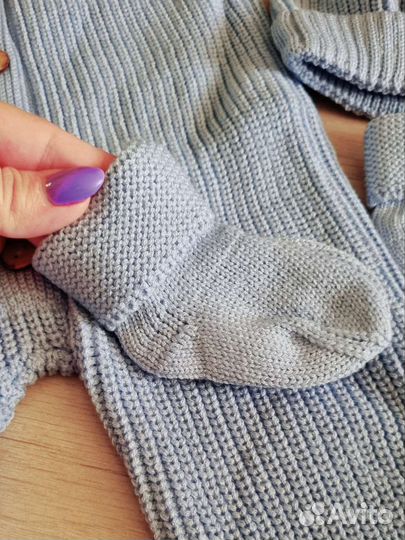 Комплект на выписку вязаный новый