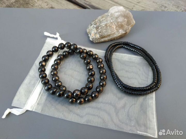 Новый мужской браслет из камней черный