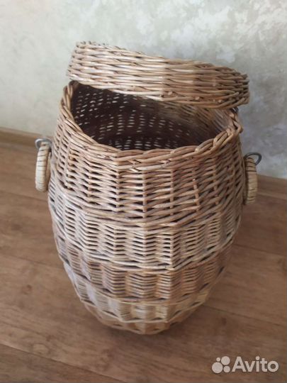Корзина плетеная с крышкой для хранения овощей