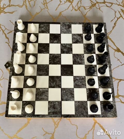 Шахматы СССР карболит 1955-1965 после реставрации